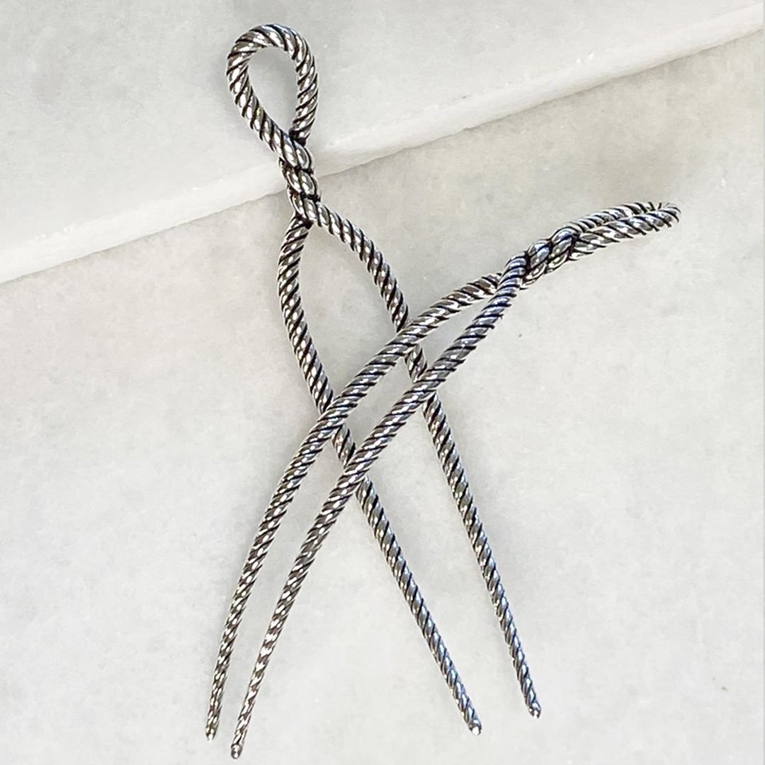 Lariat - Rope Twist Petite Hair Pick in Silver Urban-Equestrian