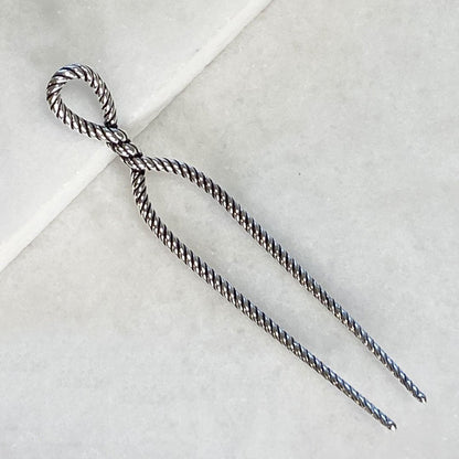 Lariat - Rope Twist Large Hair Pick in Silver Urban-Equestrian