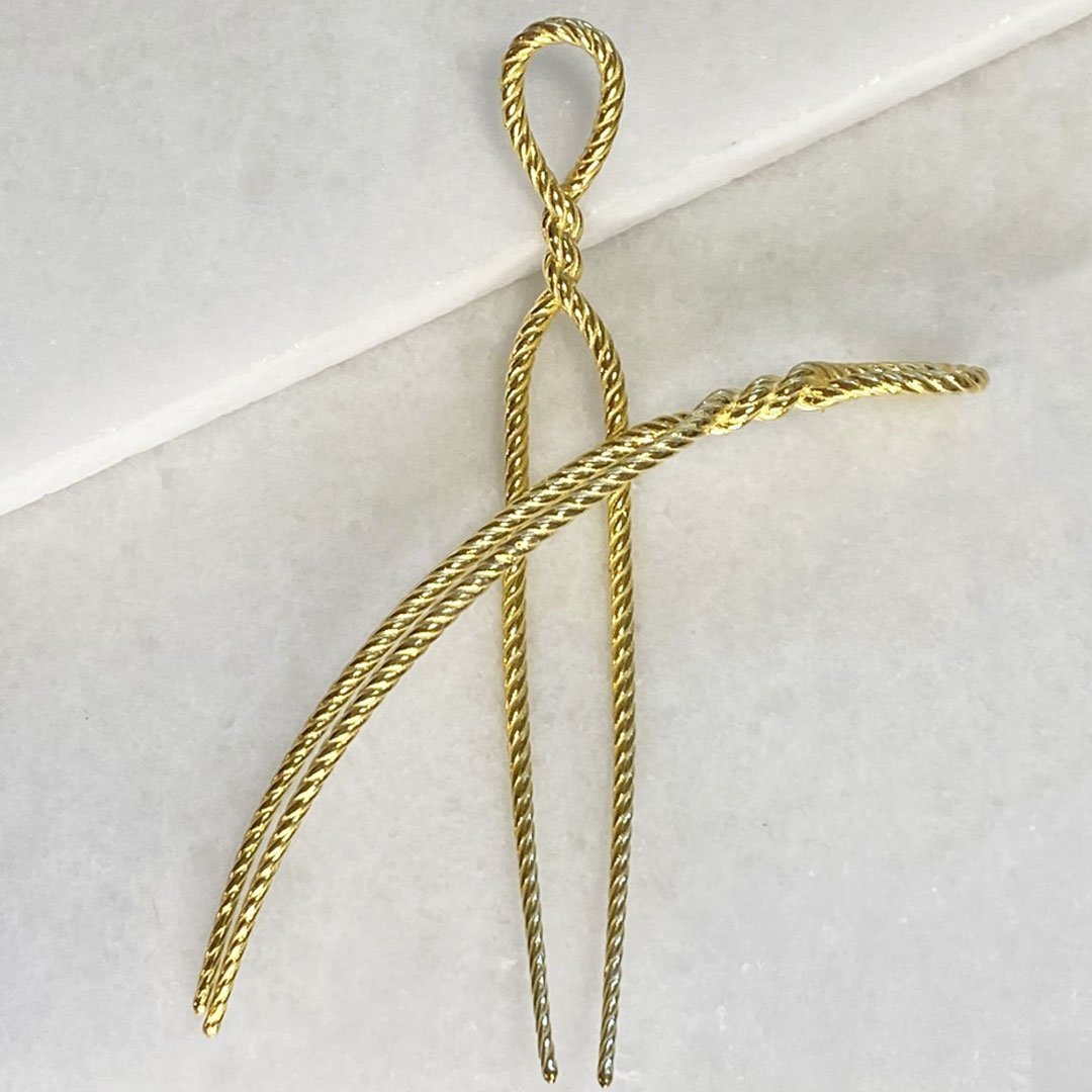 Lariat - Rope Twist Large Hair Pick in Gold Urban-Equestrian