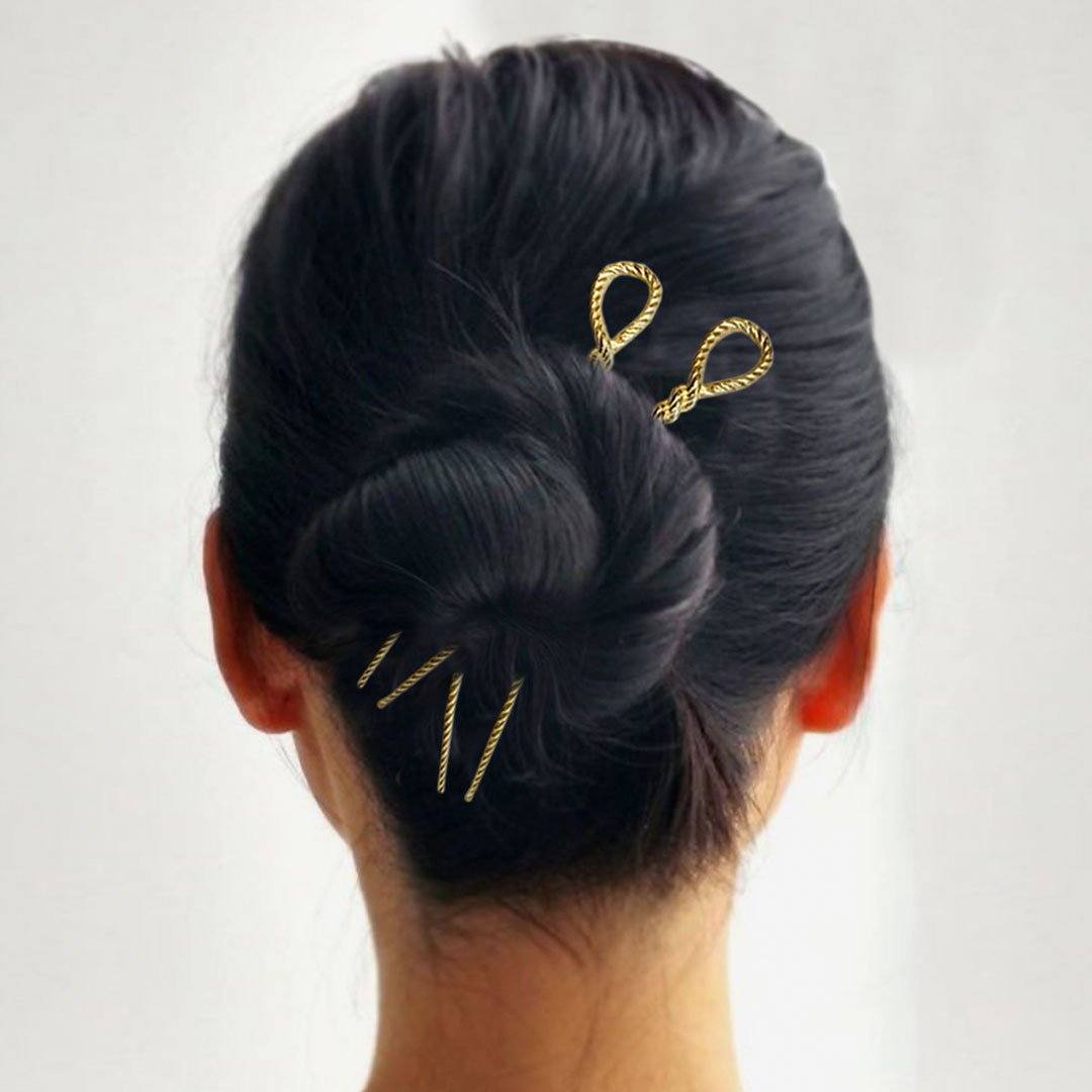 Lariat - Rope Twist Large Hair Pick in Gold Urban-Equestrian