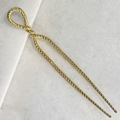 Lariat - Rope Twist Large Hair Pick in Gold Urban-Equestrian