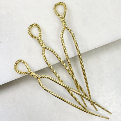 Lariat - Rope Twist Large Hair Pick in Gold Urban-Equestrian