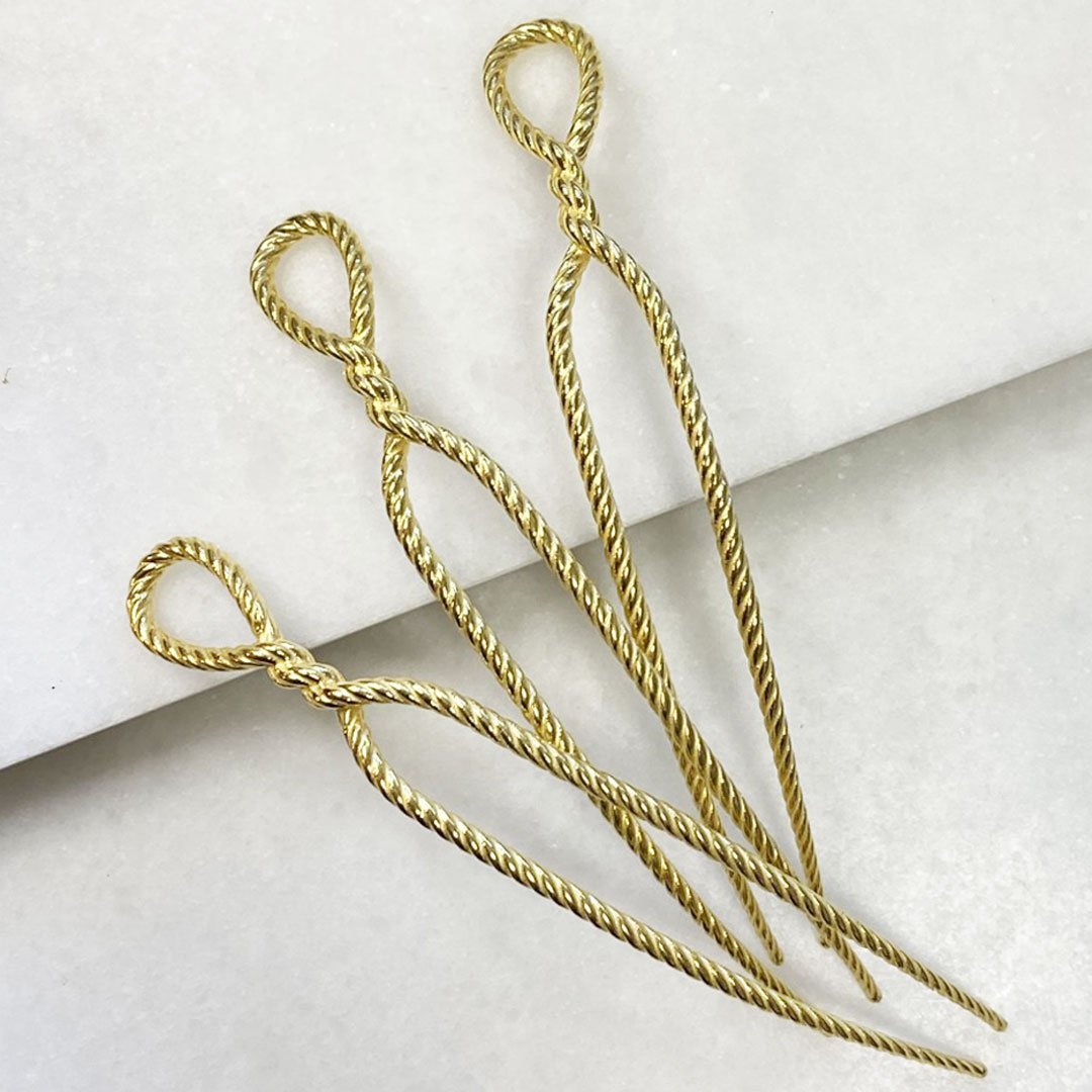 Lariat - Rope Twist Petite Hair Pick in Gold Urban-Equestrian