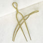 Lariat - Rope Twist Petite Hair Pick in Gold Urban-Equestrian