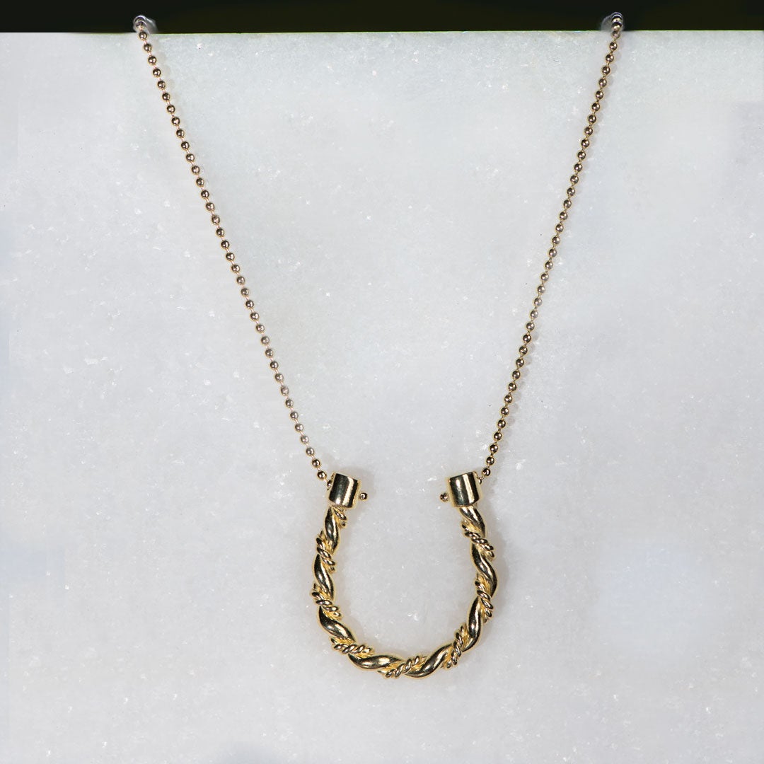 Lariat Horseshoe Necklace - Gold Urban-Equestrian