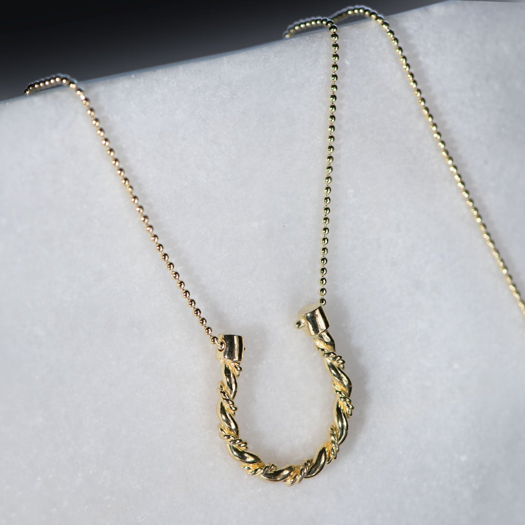 Lariat Horseshoe Necklace - Gold Urban-Equestrian