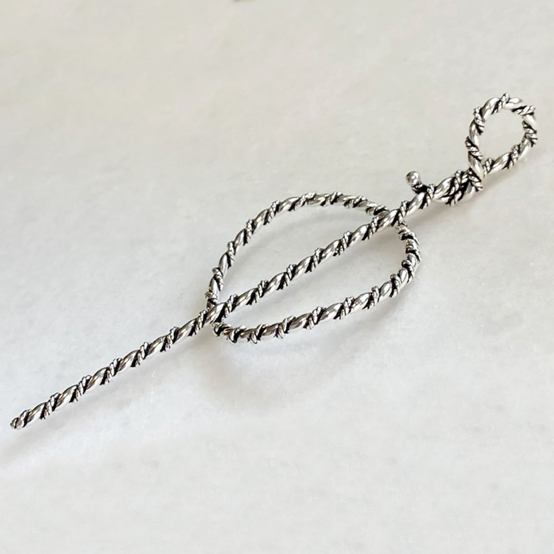 Lariat  - Triple Rope Twist Mane Tamer Hair Pin in Silver Urban-Equestrian
