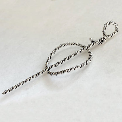 Lariat  - Triple Rope Twist Mane Tamer Hair Pin in Silver Urban-Equestrian