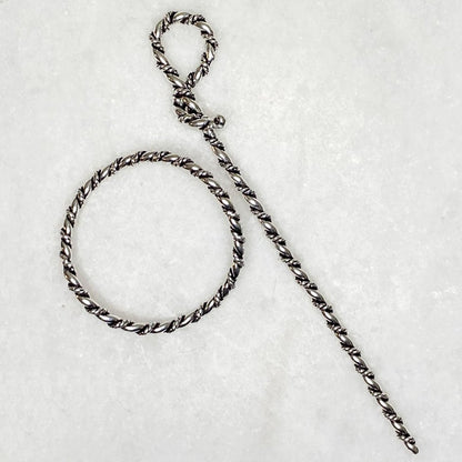 Lariat  - Triple Rope Twist Mane Tamer Hair Pin in Silver Urban-Equestrian