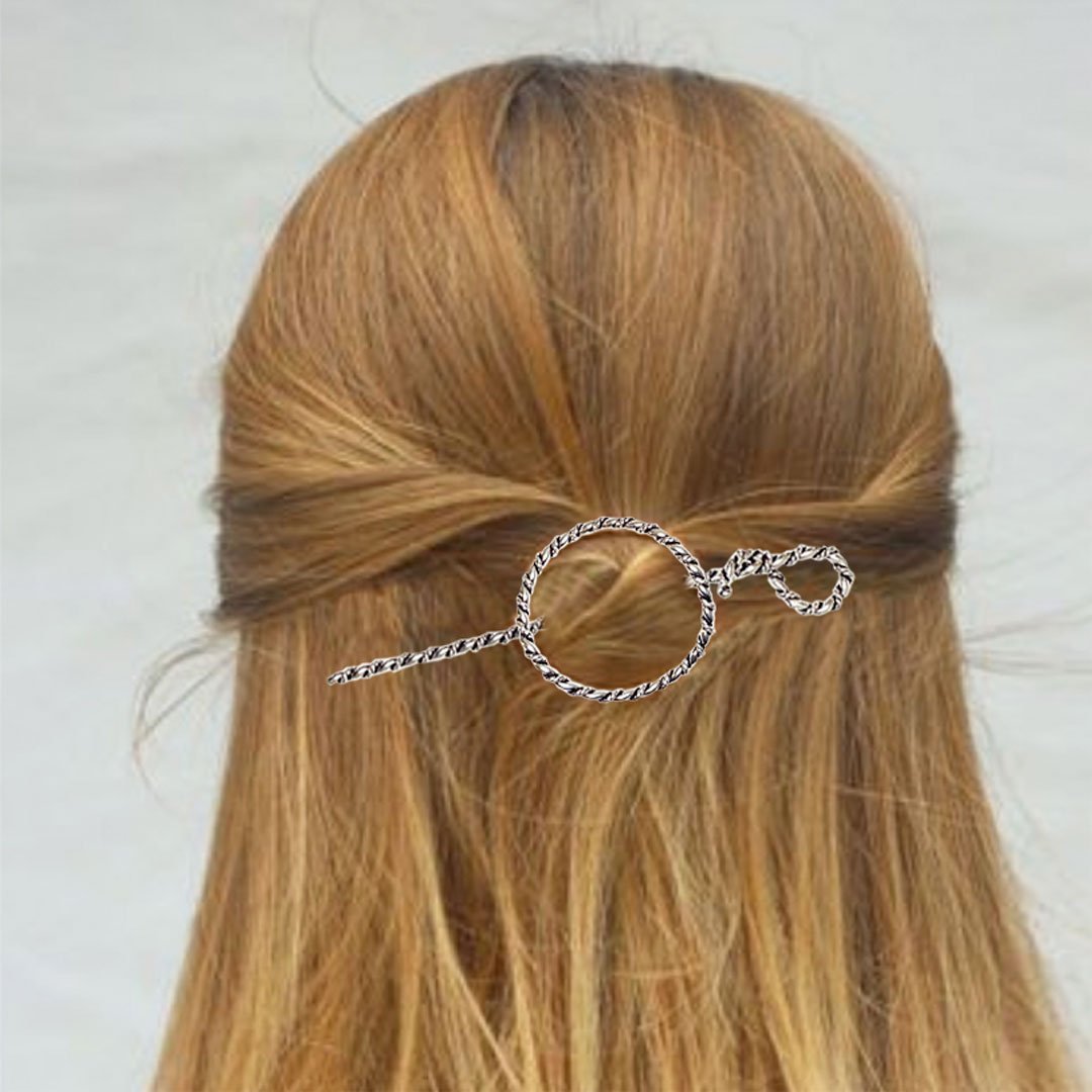 Lariat  - Triple Rope Twist Mane Tamer Hair Pin in Silver Urban-Equestrian