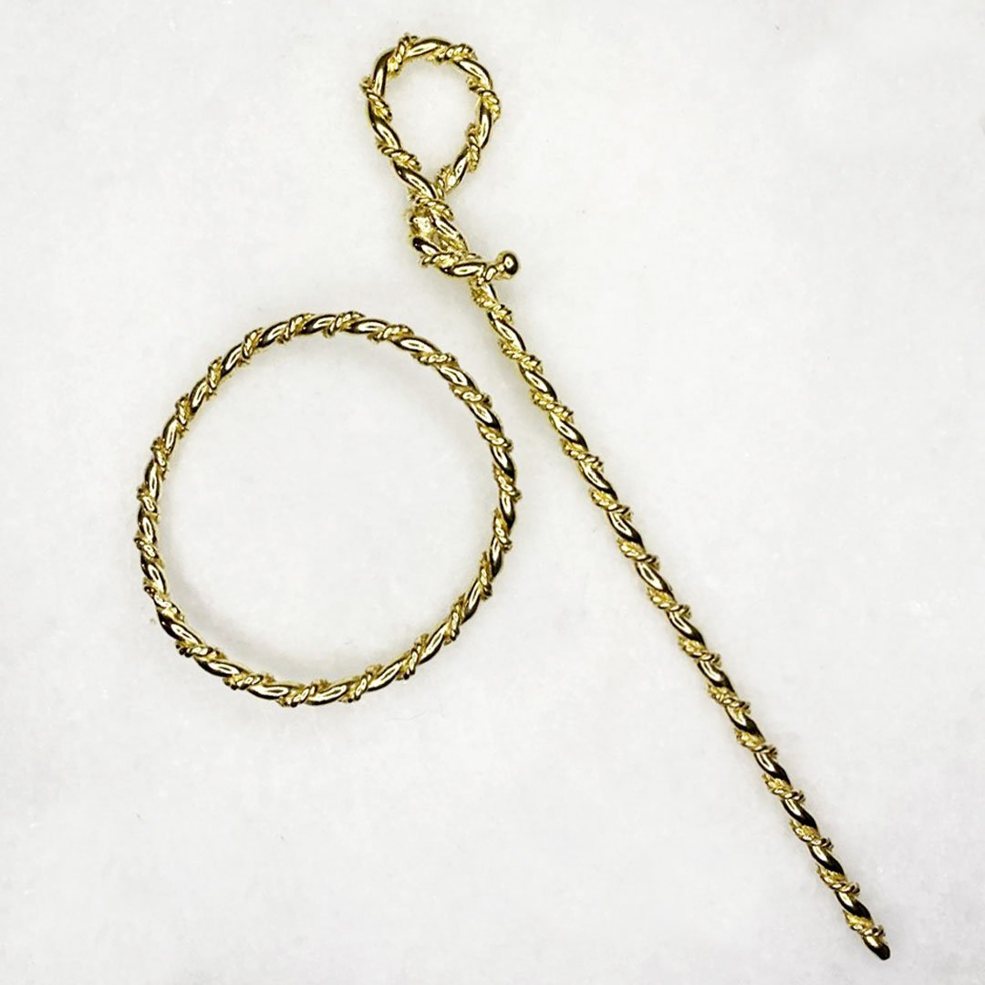 Lariat  - Triple Rope Twist Mane Tamer Hair Pin in Gold Urban-Equestrian