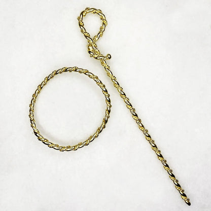 Lariat  - Triple Rope Twist Mane Tamer Hair Pin in Gold Urban-Equestrian
