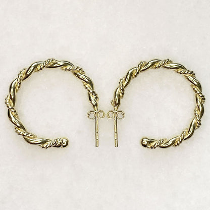 Lariat - Rope Twist Hoop Earring in Gold -Small Urban-Equestrian