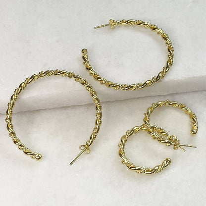 Lariat - Rope Twist Hoop Earring in Gold - Large Urban-Equestrian