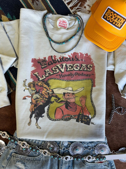 Las Vegas Howdy Partner Graphic Sweatshirt Wild Junkie