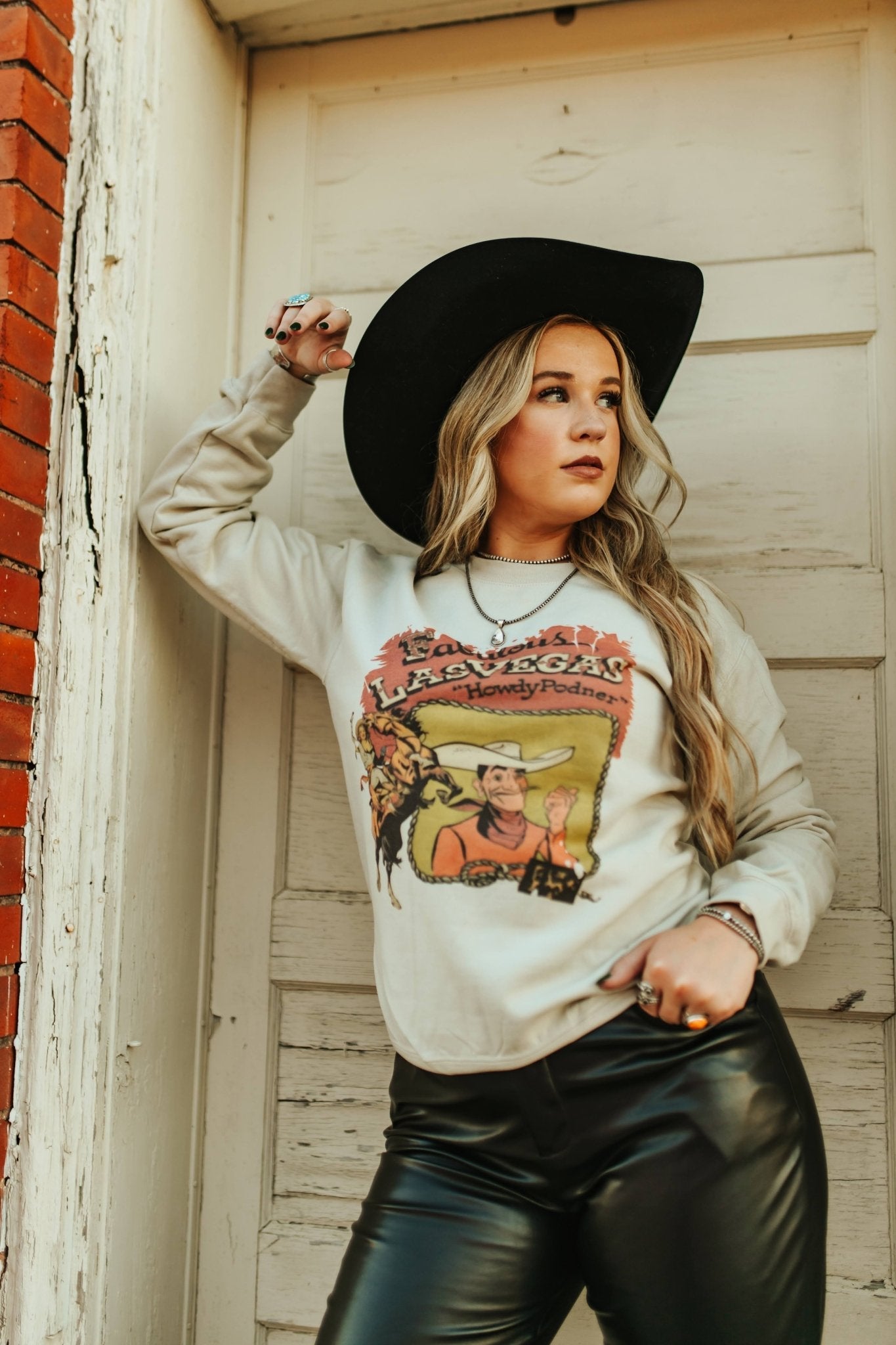 Las Vegas Howdy Partner Graphic Sweatshirt Wild Junkie