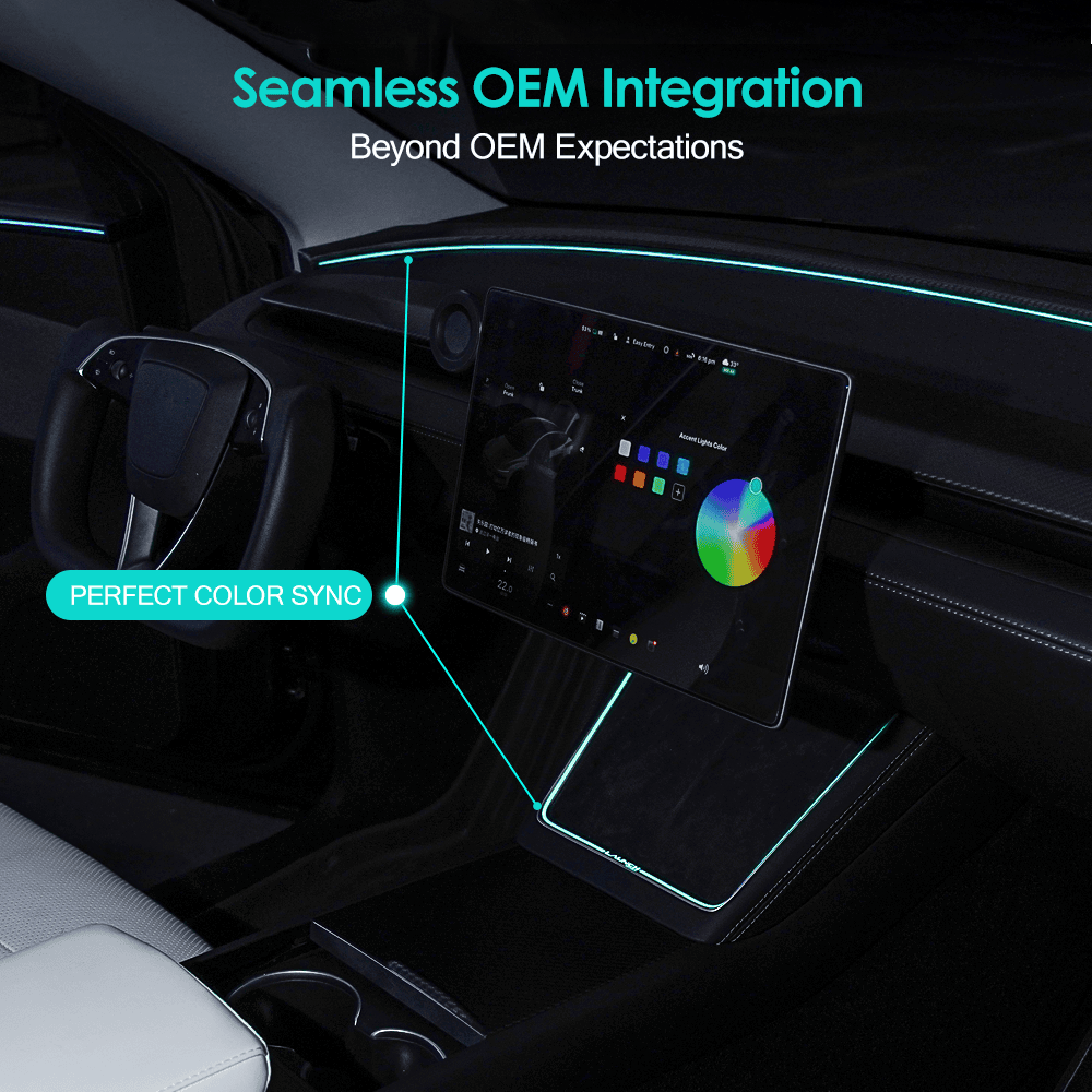 Laser-Carved Ambient Light for Model Y Juniper Wireless Charging Port | TESERY Tesery Official Store