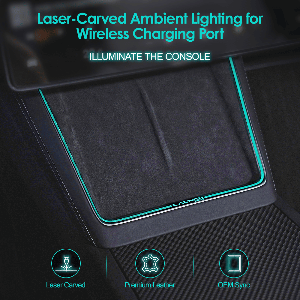 Laser-Carved Ambient Light for Model Y Juniper Wireless Charging Port | TESERY Tesery Official Store