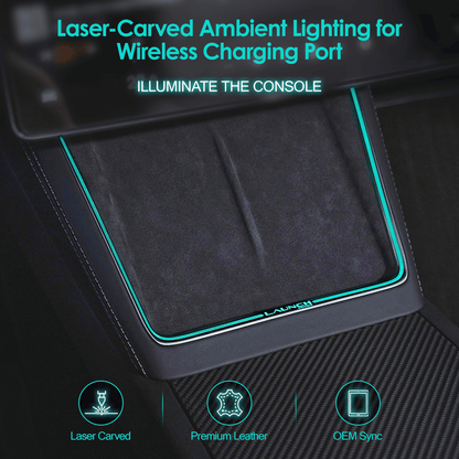 Laser-Carved Ambient Light for Model Y Juniper Wireless Charging Port | TESERY Tesery Official Store