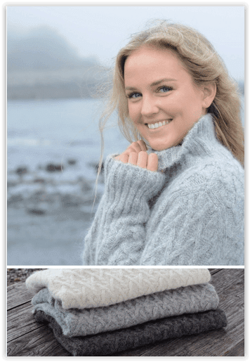 Lattice Cable Mock Sweater Purely Alpaca