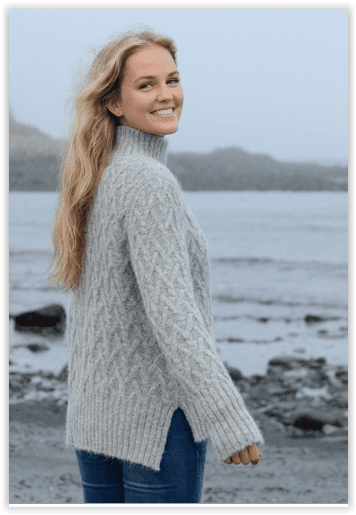 Lattice Cable Mock Sweater Purely Alpaca