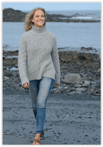 Lattice Cable Mock Sweater Purely Alpaca