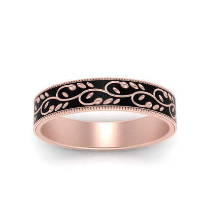 Leaf Enamel Promise Ring For Men Fascinating Diamonds
