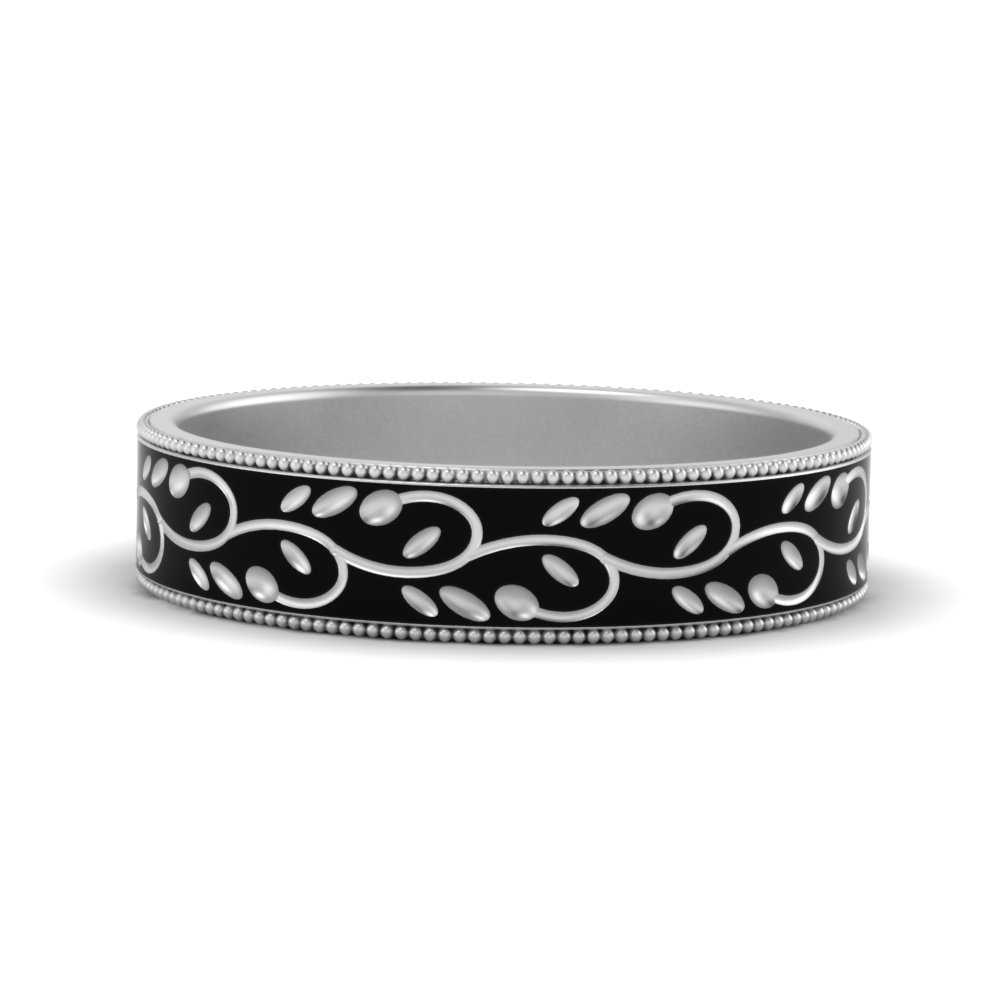 Leaf Enamel Promise Ring For Men Fascinating Diamonds