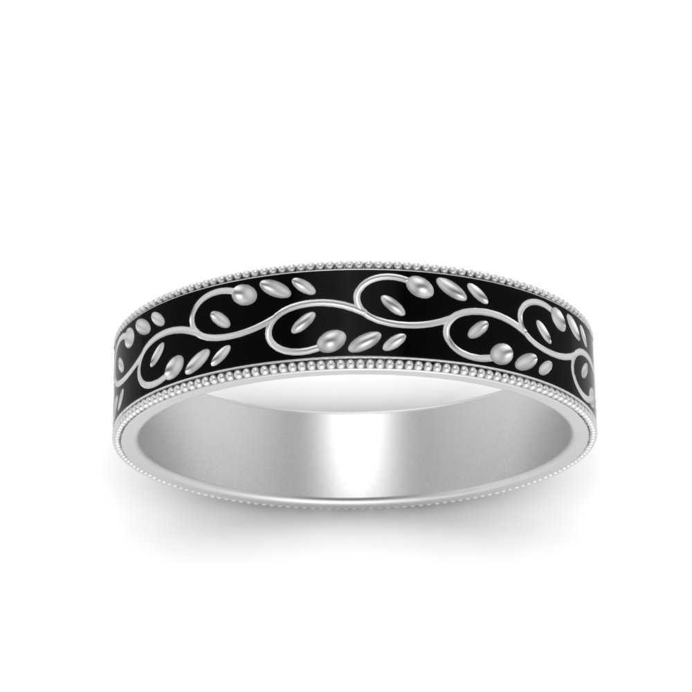 Leaf Enamel Promise Ring For Men Fascinating Diamonds