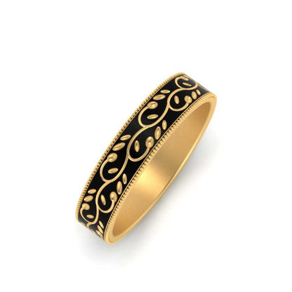 Leaf Enamel Promise Ring For Men Fascinating Diamonds