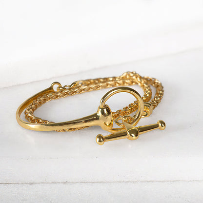 Odeza - Wrap Around Horse Bit Bracelet in Gold Urban-Equestrian