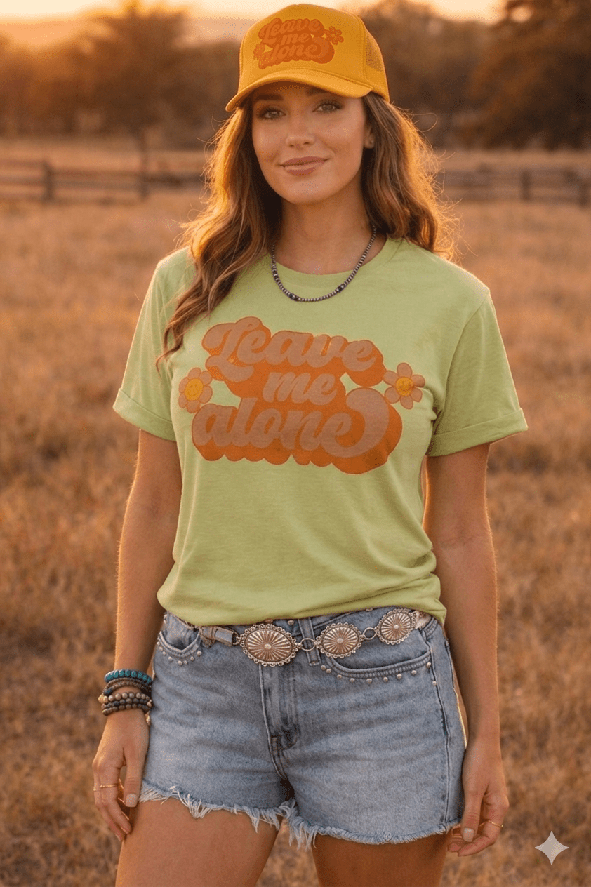 Leave Me Alone Retro Flower Graphic Tee Wild Junkie