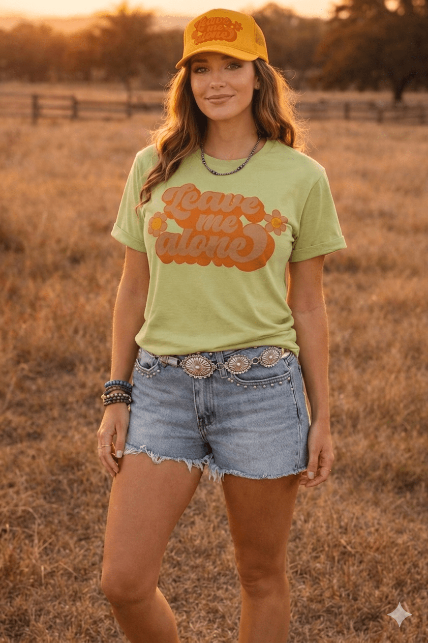 Leave Me Alone Retro Flower Graphic Tee Wild Junkie