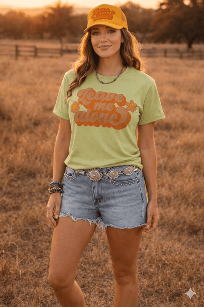 Leave Me Alone Retro Flower Graphic Tee Wild Junkie