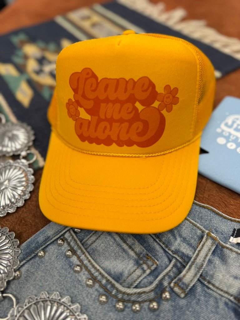 Leave Me Alone Retro Flower Trucker Hat Wild Junkie