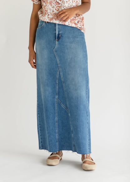 Lee A-Line Raw Hem Maxi Skirt - FINAL SALE