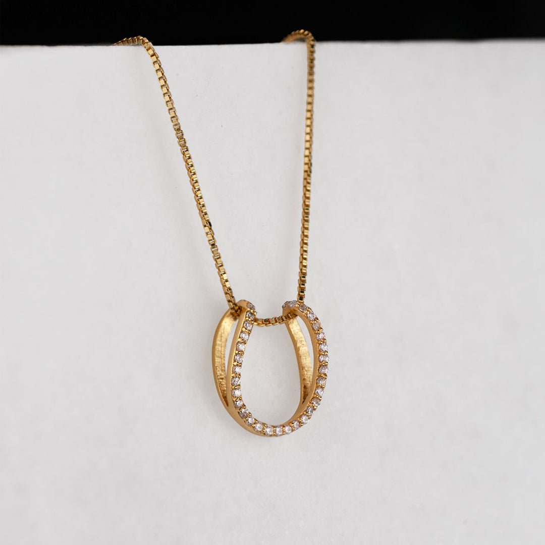 Levade -Moissanite Horseshoe Equestrian Necklace in Gold Urban-Equestrian