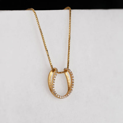 Levade -Moissanite Horseshoe Equestrian Necklace in Gold Urban-Equestrian