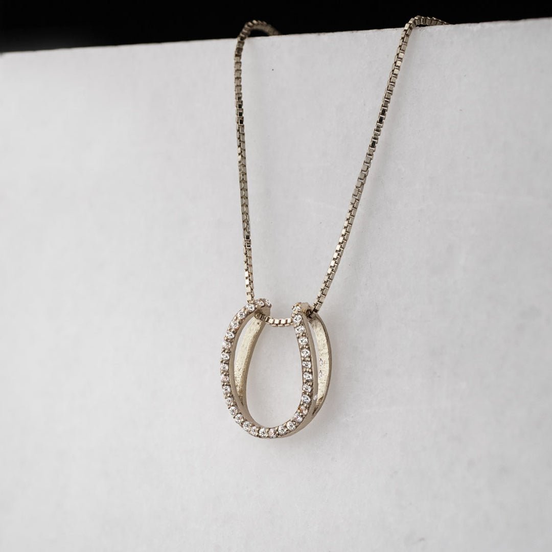 Levade -Moissanite Horseshoe Equestrian Necklace in Silver Urban-Equestrian