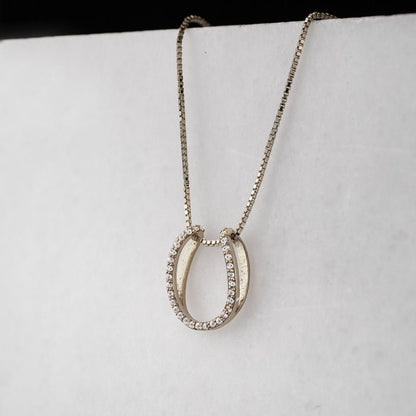 Levade -Moissanite Horseshoe Equestrian Necklace in Silver Urban-Equestrian