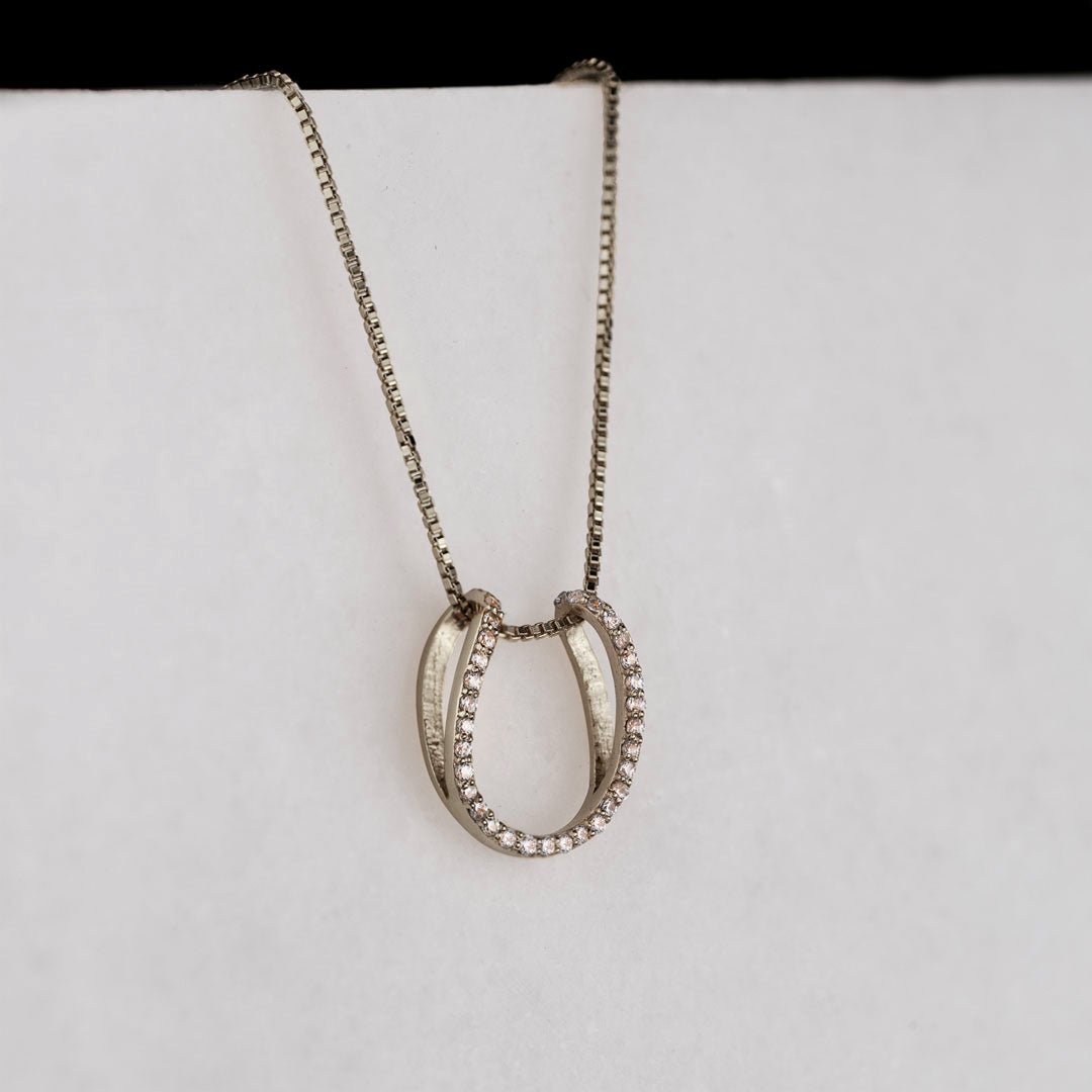 Levade -Moissanite Horseshoe Equestrian Necklace in Silver Urban-Equestrian