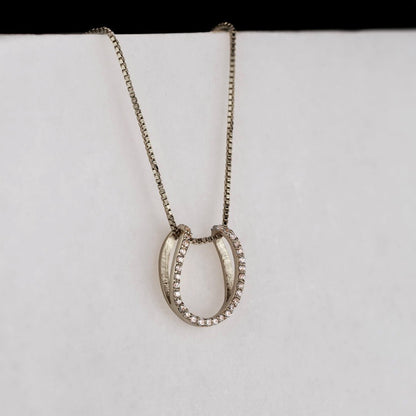 Levade -Moissanite Horseshoe Equestrian Necklace in Silver Urban-Equestrian
