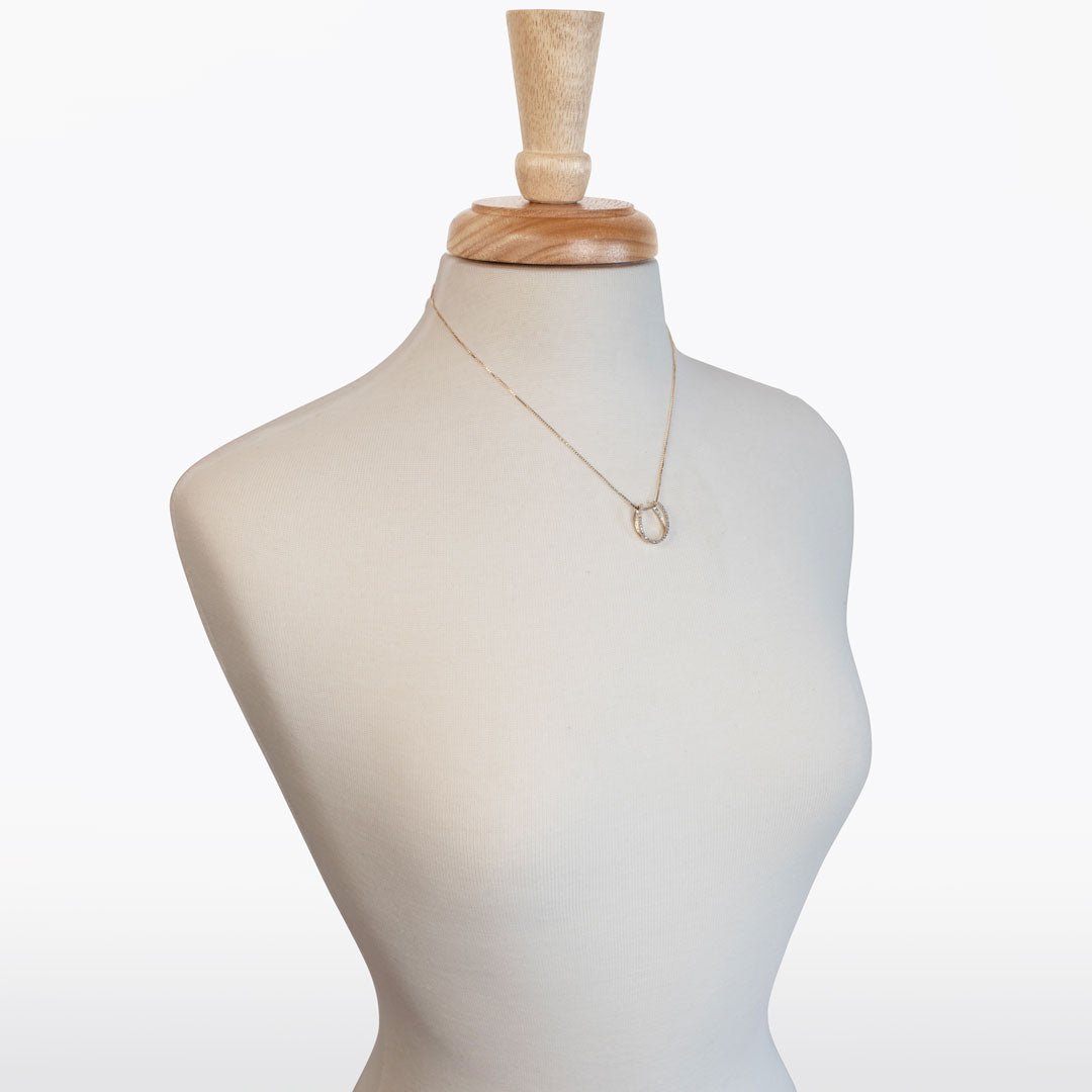 Levade -Moissanite Horseshoe Equestrian Necklace in Silver Urban-Equestrian