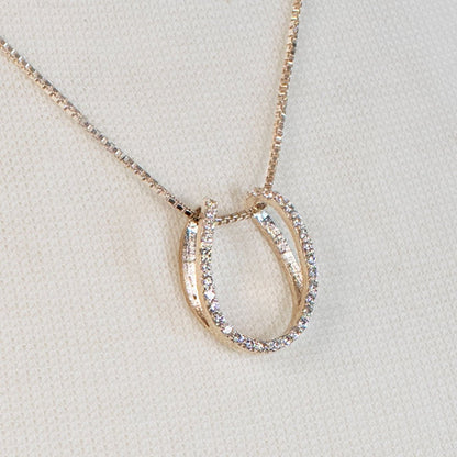 Levade -Moissanite Horseshoe Equestrian Necklace in Silver Urban-Equestrian