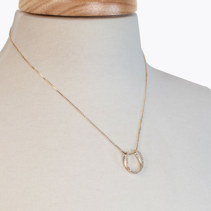 Levade -Moissanite Horseshoe Equestrian Necklace in Silver Urban-Equestrian