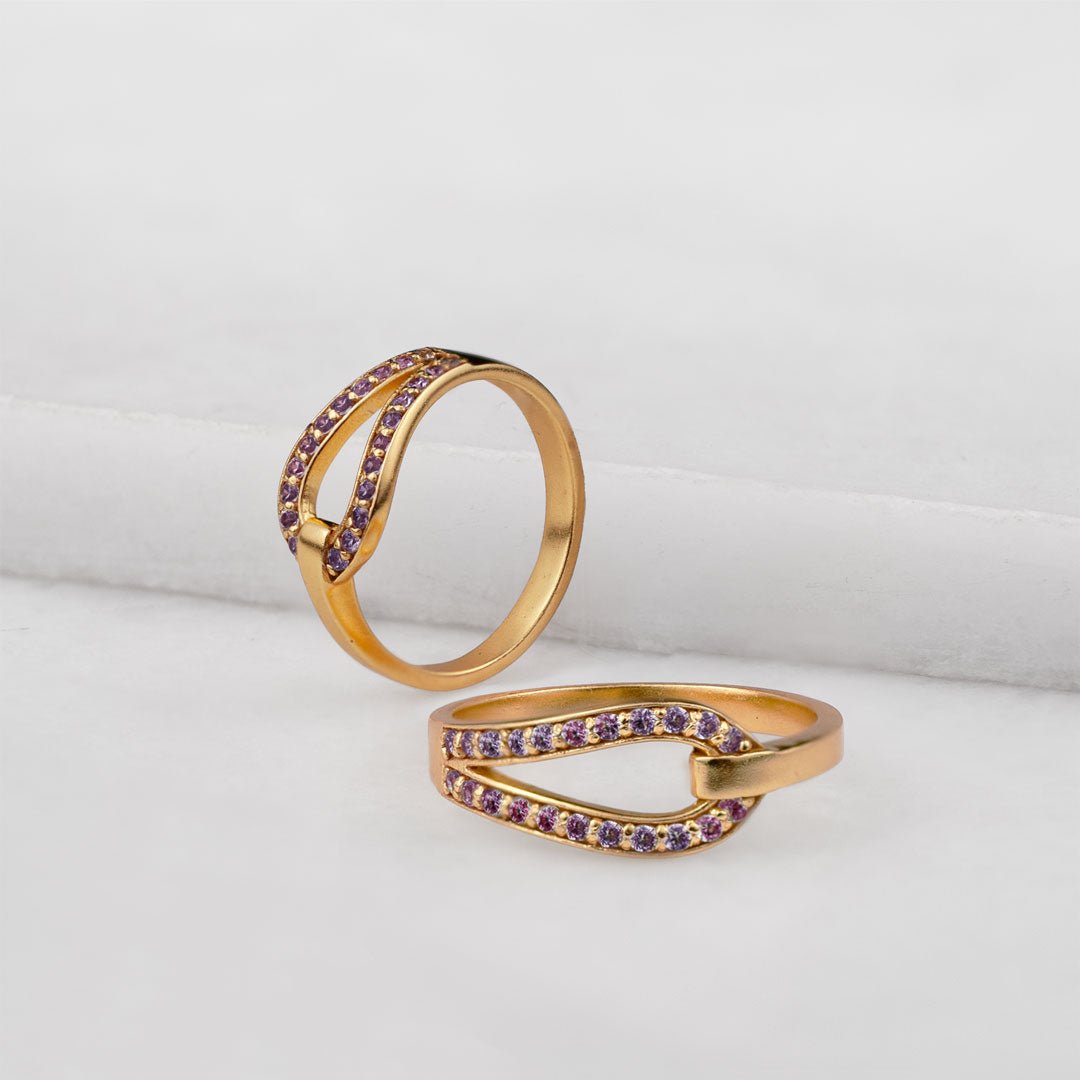 Levade - Moissanite Violet Stone 14K Gold vermeil Horseshoe Earring Urban-Equestrian