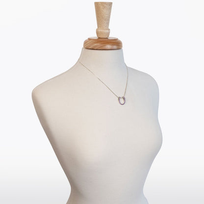 Levade -Violet Moissanite Horseshoe Equestrian Necklace in Silver Urban-Equestrian