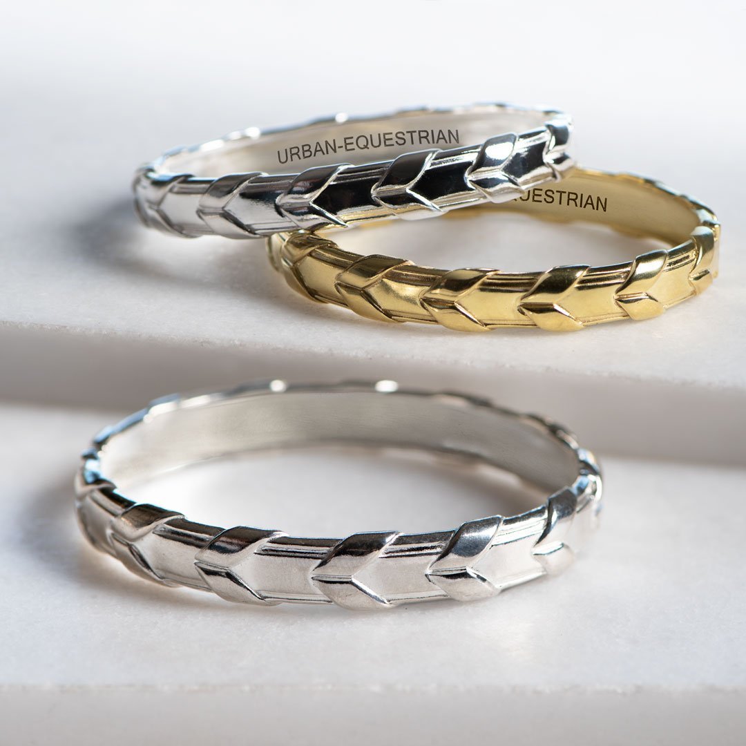 Lexington - Equestrian Laced Rein Wrist Bracelet in Gold or Silver Urban-Equestrian