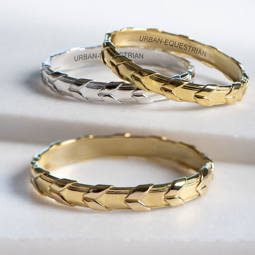 Lexington - Equestrian Laced Rein Wrist Bracelet in Gold or Silver Urban-Equestrian
