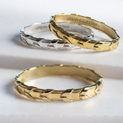 Lexington - Equestrian Laced Rein Wrist Bracelet in Gold or Silver Urban-Equestrian